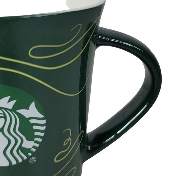 Starbucks Ribbon Swirl Mug Green 10fl oz Mermaid Siren Logo Christmas Tree 2020 - Picture 2 of 10